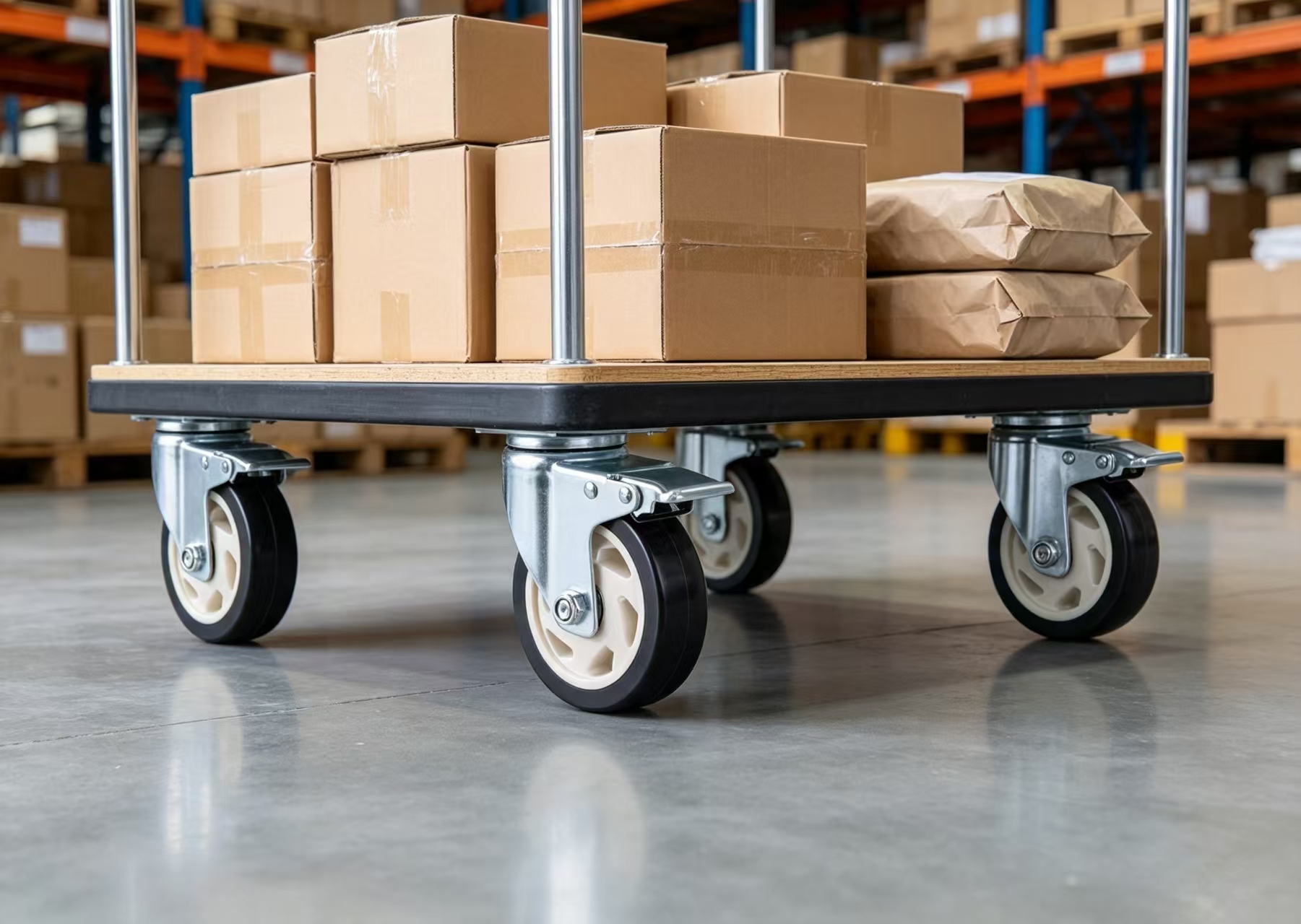 Sumatic Medium-Duty Black Casters for Office Cabinets