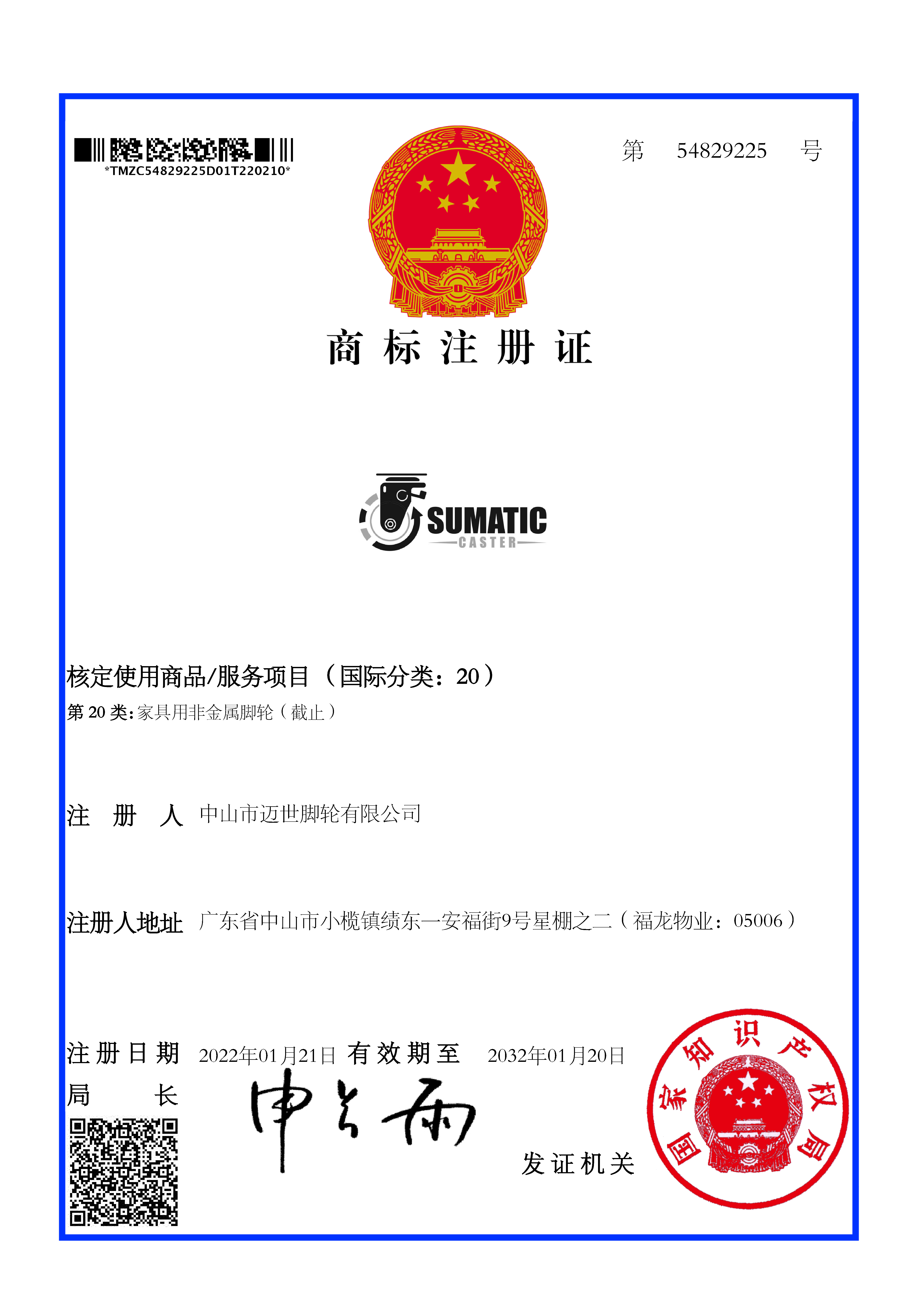 Trademark Class 20