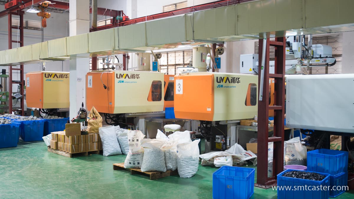 Caster wheel assembly line