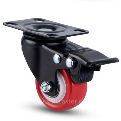1.5-2.5 inch light 30-65kg black pvc top-plate caster wheel for hospital carts