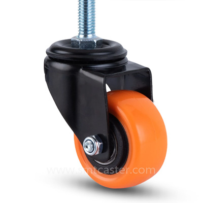 1.5-2.5 inch light 30-65kg orange pvc threaded-stem caster wheel for display stands