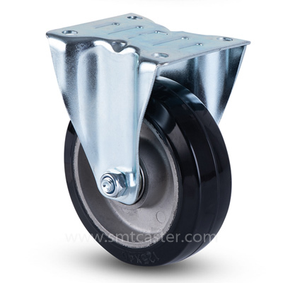 3.0-8.0 inch medium 80-300kg black rubber top-plate caster wheel for heavy industrial carts