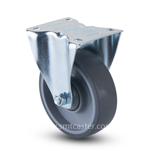 3.0-8.0 inch medium 80-300kg grey rubber top-plate caster wheel for warehouse trolleys