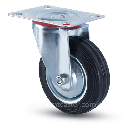3.0-8.0 inch medium 50-185kg grey rubber top-plate-swivel caster wheel for material handling equipment