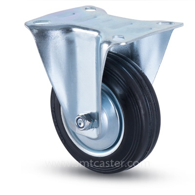 3.0-8.0 inch medium 50-185kg grey rubber top-plate-rigid caster wheel for industrial carts