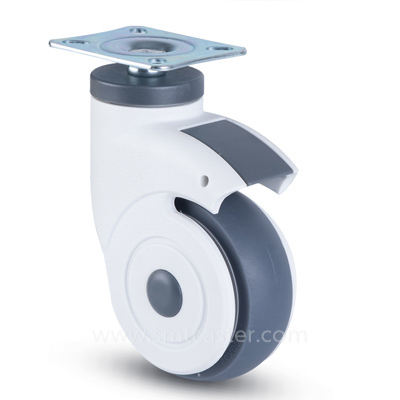 3.0-5.0 inch light 75-100kg grey tpr top-plate caster wheel for light warehouse trolleys