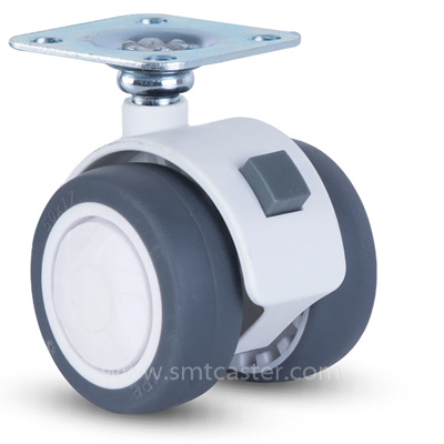 2.0 inch light 75-100kg grey tpr top-plate caster wheel for light warehouse trolleys