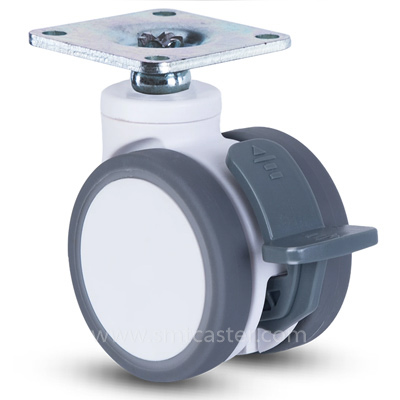 2.5 inch light 75-100kg grey tpr top-plate caster wheel for light warehouse trolleys