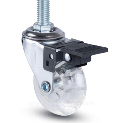 1.5-3.0 inch light 25-40kg transparent tpr top-plate caster wheel for medical trolleys