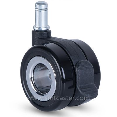 2.5 inch light 30-30kg grey pu plug-in-stem caster wheel for furniture and cabinets