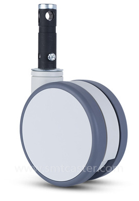 5.0-8.0 inch medium 160kg grey tpu plug-in-stem caster wheel for heavy duty warehouse trolleys