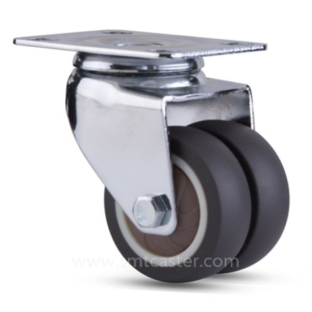 1.0-2.0 inch light 15-25kg grey tpr top-plate caster wheel for display stands