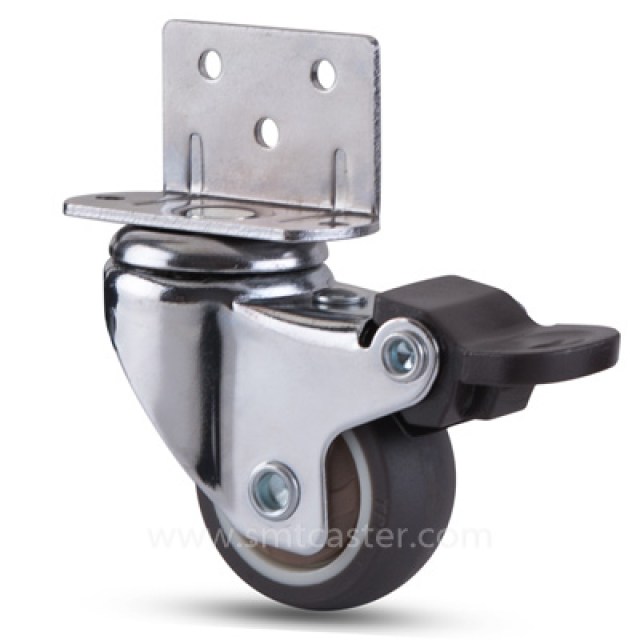 1.0-2.0 inch light 15-25kg grey tpr top-plate caster wheel for display stands