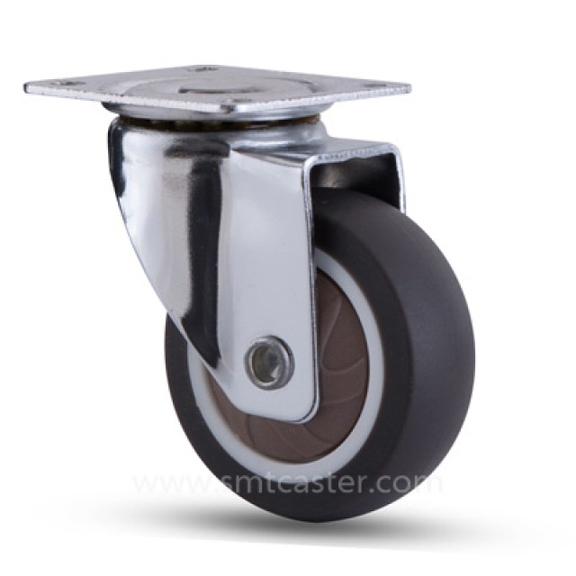 1.0-2.0 inch light 15-25kg grey tpr top-plate caster wheel for furniture and cabinets