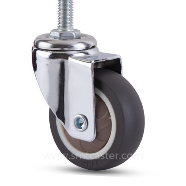 1.0-2.0 inch light 15-25kg grey tpr threaded-stem caster wheel for furniture and cabinets