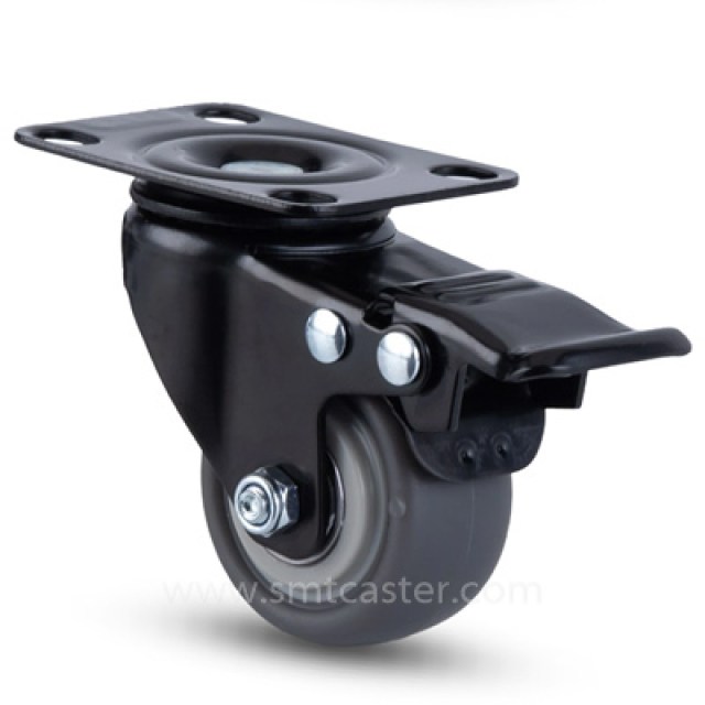 1.5-2.5 inch light 30-65kg grey pvc top-plate caster wheel for hospital carts